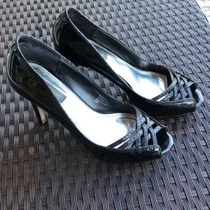 WHBM black high heel shoes